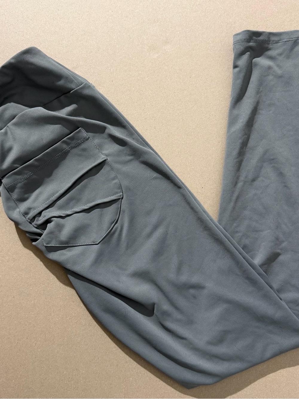 Scrunch Butt Leggings Small Gray High Waist Cargo Pocket Gym Yoga Athleisure